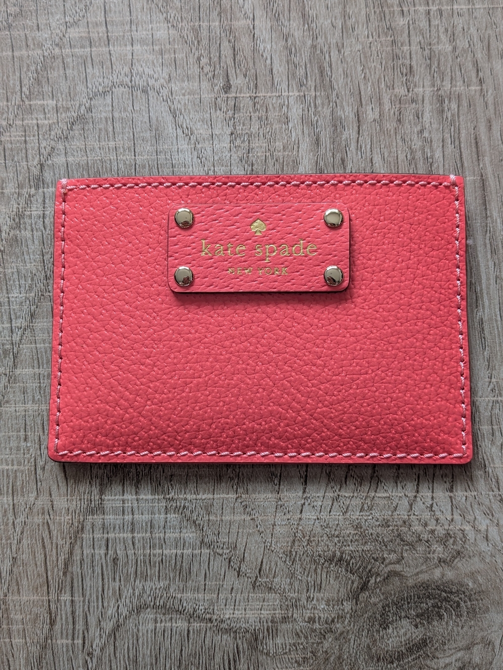 NWT Kate Spade Leather Graham Wellesley Flamingo Coral Pink Card Slot Slim Walle